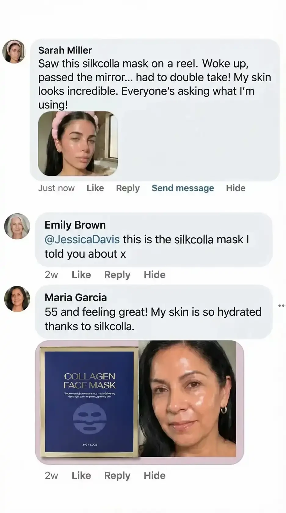 Customer comments with photos