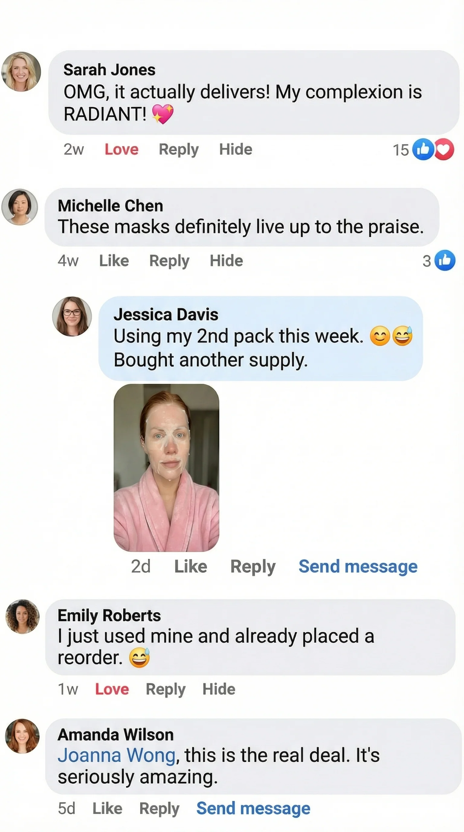 Customer comment with photo
